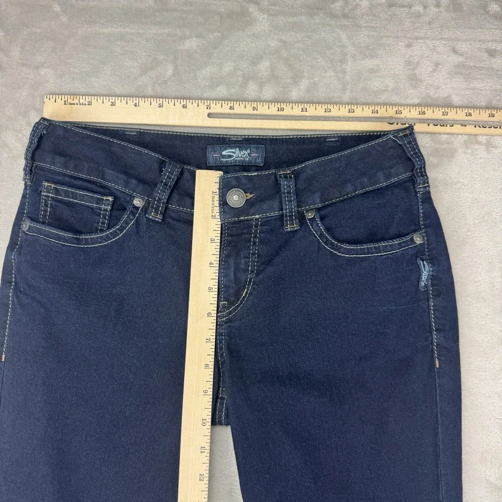 Silver Jeans Suki Women's Size 32x31 Low‎ Rise Slim Bootcut Dark Wash Y2K